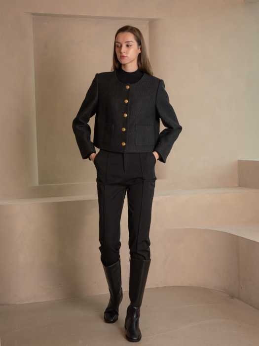 WED Belted straight trousers_black