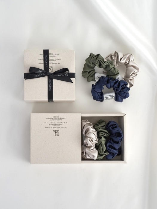 Baby scrunchie 3set (Silver/Khaki/Navy)