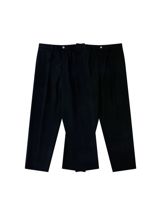 [Easy line] Wool Flannel banding pants (Navy)