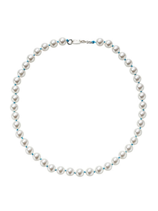 Knotted Pearl Necklace_Blue