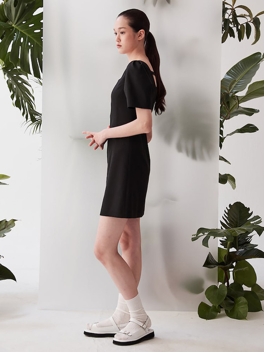 Square Neck Mini Dress  Black (KE3271M025)
