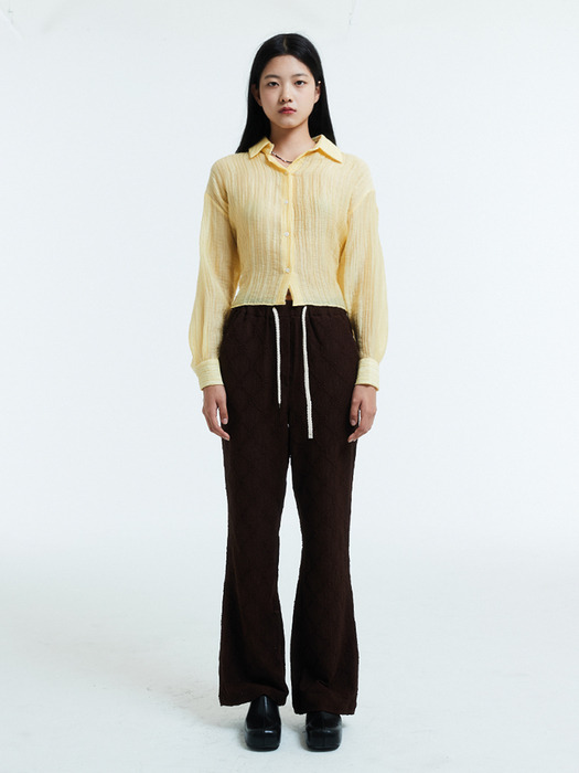 Tencel pleats shirt / Yellow