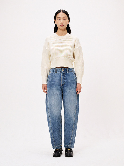 Crewneck Cable Sweater - Ivory