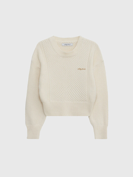 Crewneck Cable Sweater - Ivory