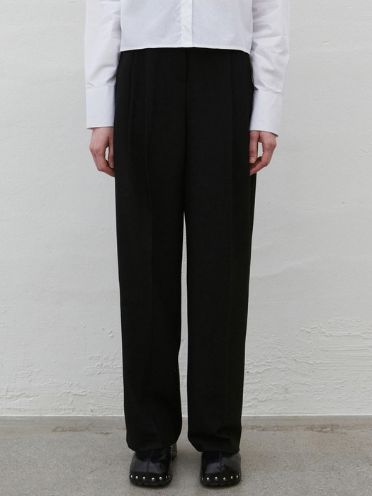 CLASSIC TWOTUCK SLACKS_BLACK