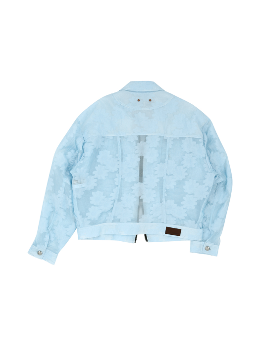 FLOWER SHEER ZIP-UP JACKET awa532m(SKY WHITE)