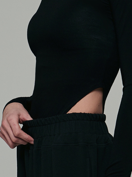여성 요가복 DEVI-T0090-블랙 필라테스 뮤즈 라운딩 티셔츠