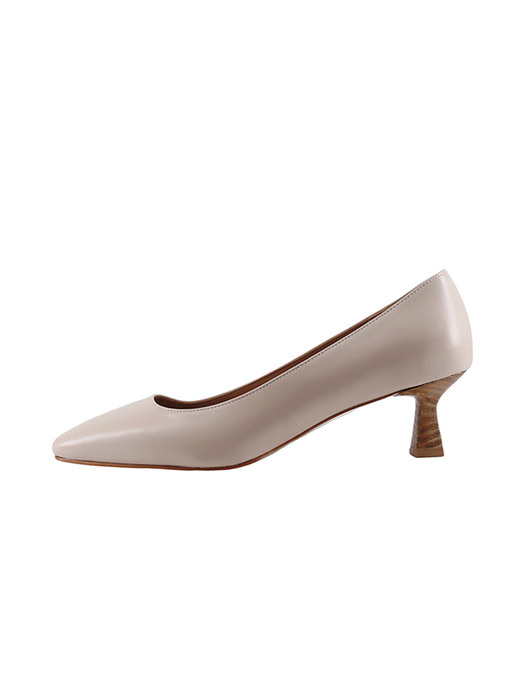 SQUARE TOE LEATHER HEEL PUMP_PALE PINK
