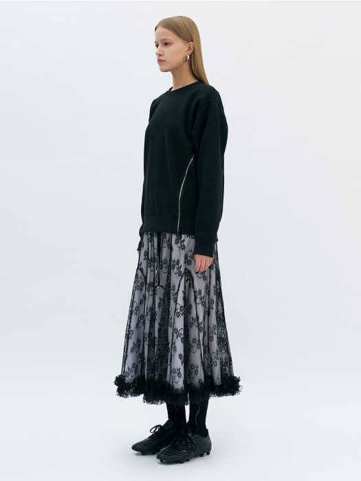Avant Layered Lace Skirt (Black)