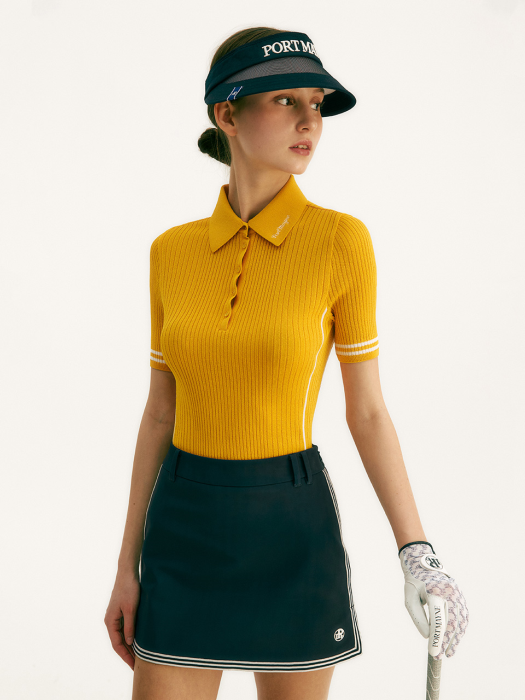 LINE COLORED SUMMER KNIT - YELLOW