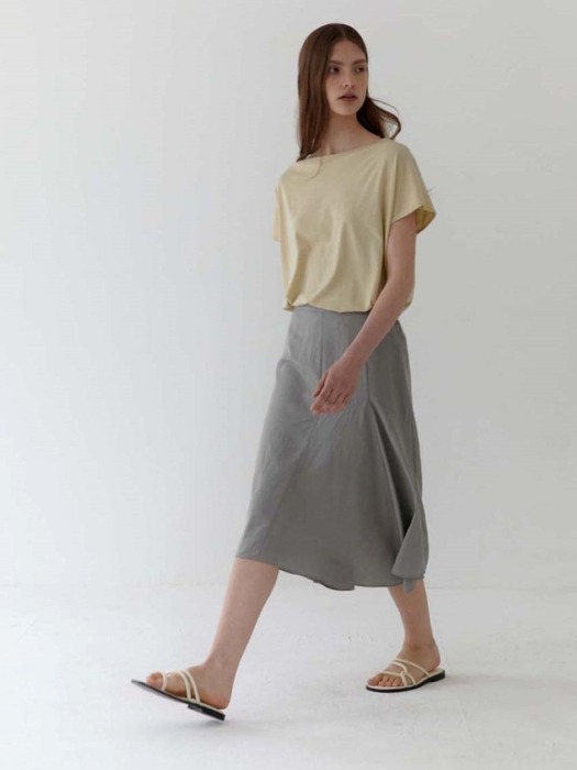 dear unbalance skirt-warm grey