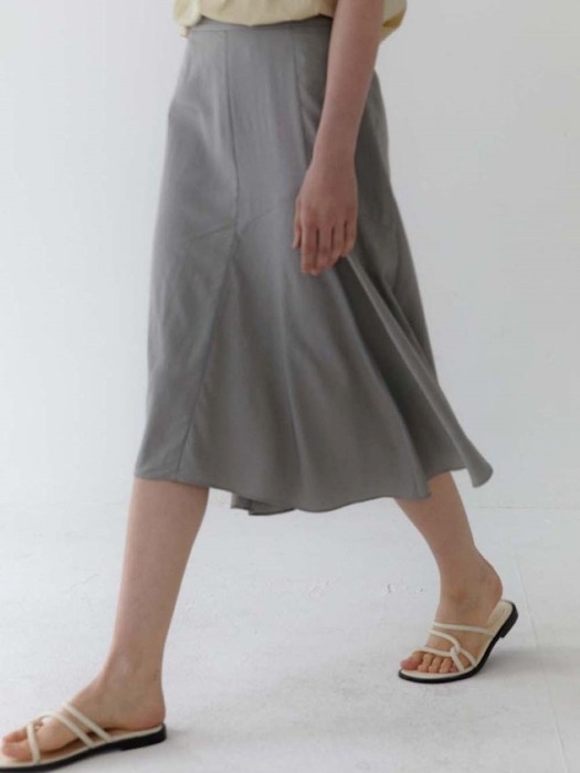 dear unbalance skirt-warm grey