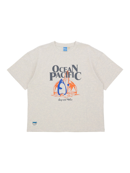 OCEAN SURF PENGUIN GRAPHIC T-SHIRT [3 COLOR]