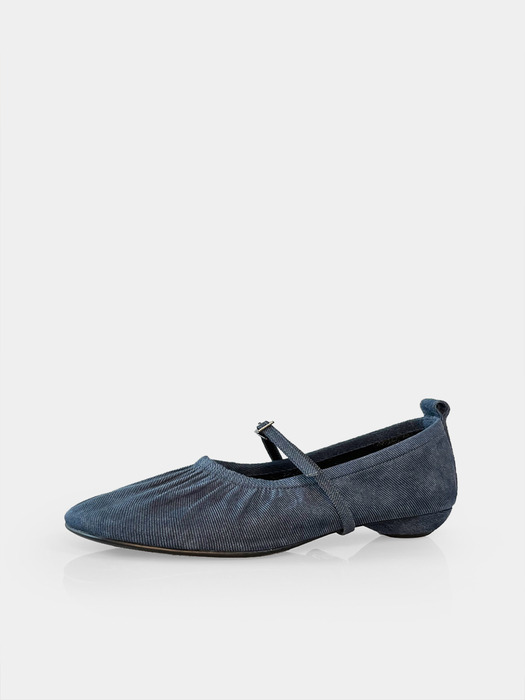 Mrc061 Shirring Flat Shoes (Denim)