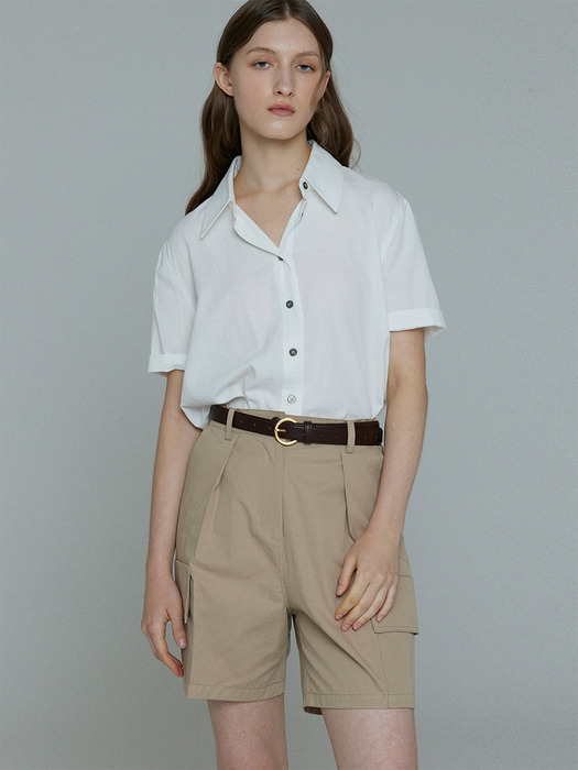 [LEIE레이에]STELLA TWO POCKET CARGO SHORTS (BEIGE) [W CONCEPT]
