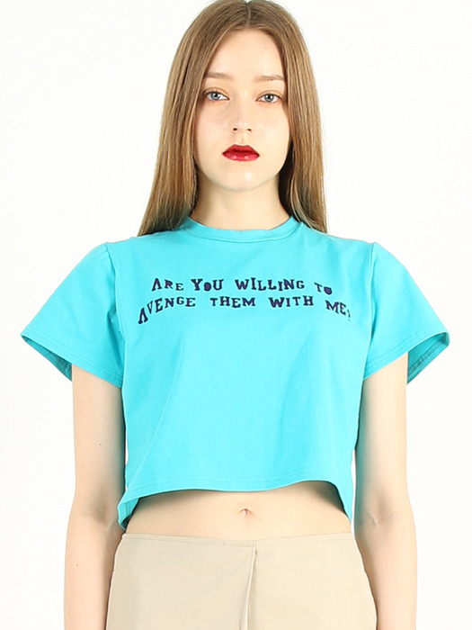 [23SS]REVENGE Edition Cotton Crop T-shirt_BLUE