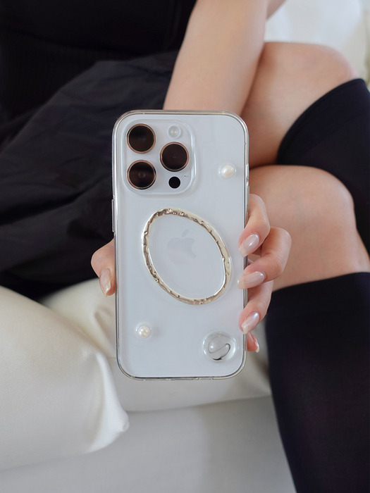 IPHONE CASE SILVER CIRCLE_HANDMADE COLLECTION