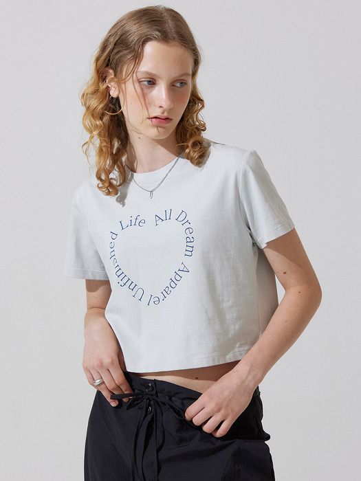 Round lettering heart AD t shirts - mint