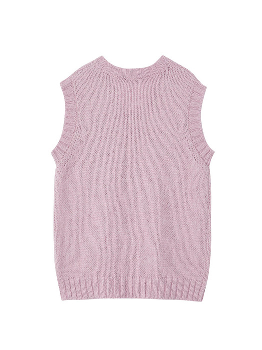 Fluffy Knit Vest in Lavender VK3AV156-50