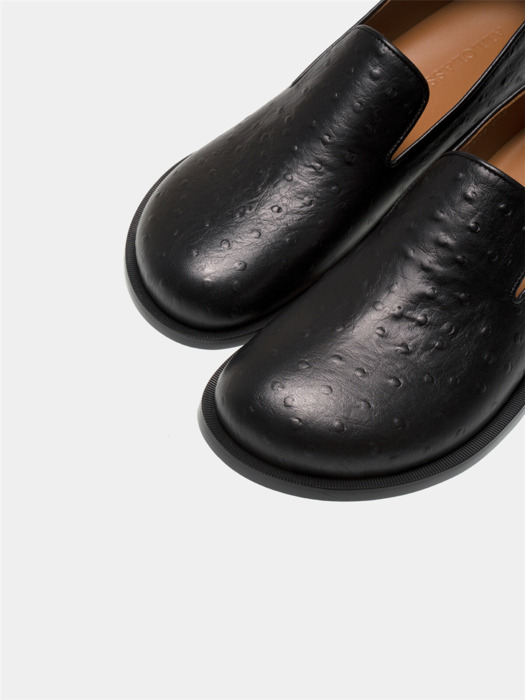Grow_Loafers Black Ostrich / ALC903