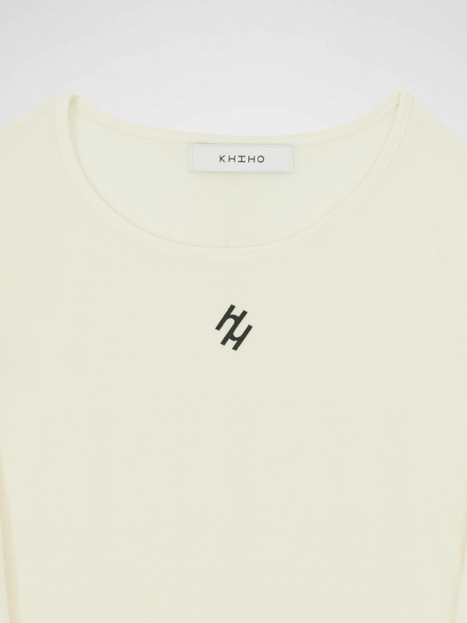 KHIHO CREW NECK LONG SLEEVE TOP / IVORY