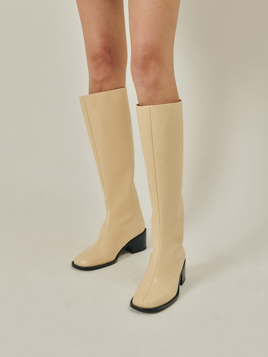 Seamed Basic Long Boots /  BUTTER