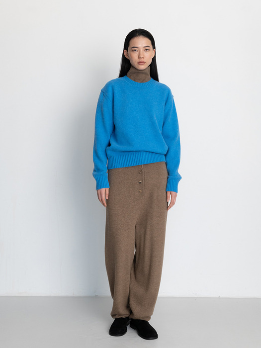 ALPACA BLEND ROUND PULLOVER [BLUE]