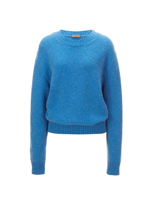 ALPACA BLEND ROUND PULLOVER [BLUE]