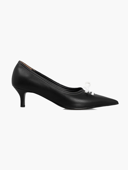 Elena point ribbon heel (Black)