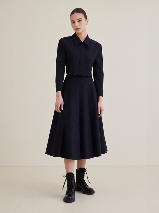 [4차리오더]Pleated Skirt - Navy