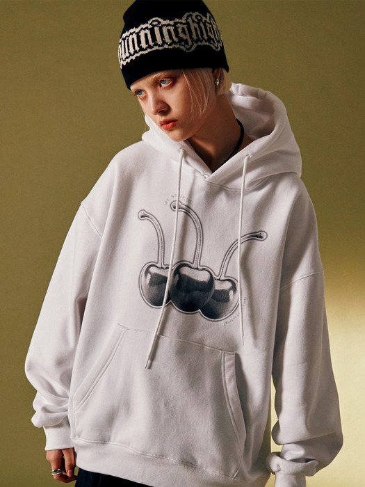 W.N.D CHERRY HOODIE [WHITE]