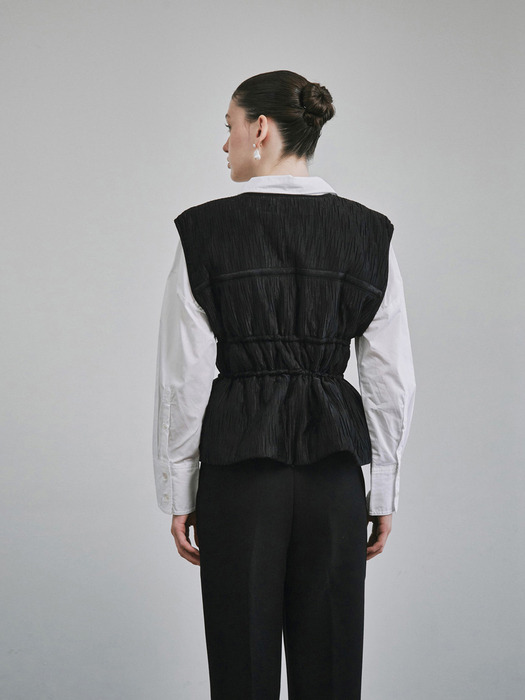 tripple string padded vest_black