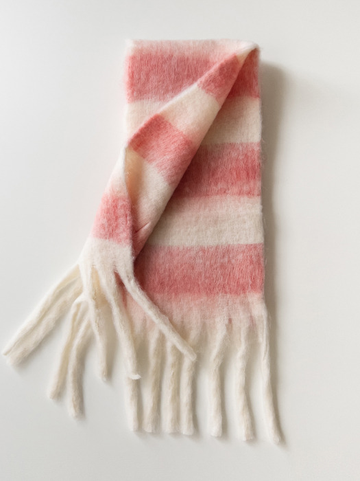 Stripe long muffler (PINK)