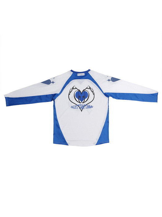 Heart sports football jersey tshirts (wh+bl)