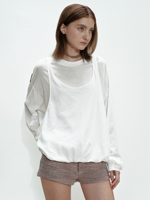 DOUBLE LAYERED TOP / IVORY