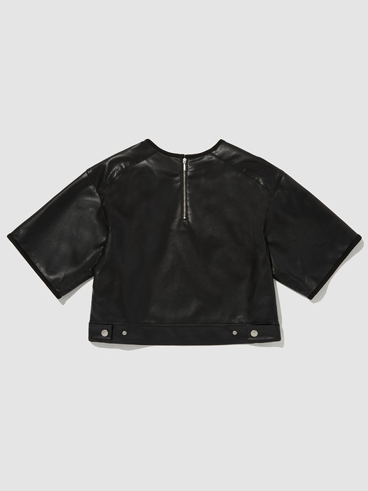 Eco-Leather Top_BLACK