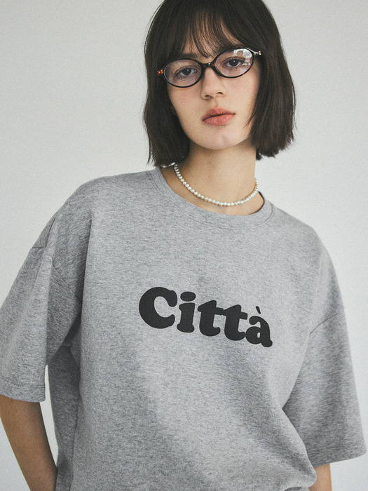 Citta Signature Logo Overfit T-shirt_CTT312(Melange Grey)