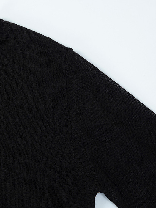 Shimmer Round Neck Knit - black