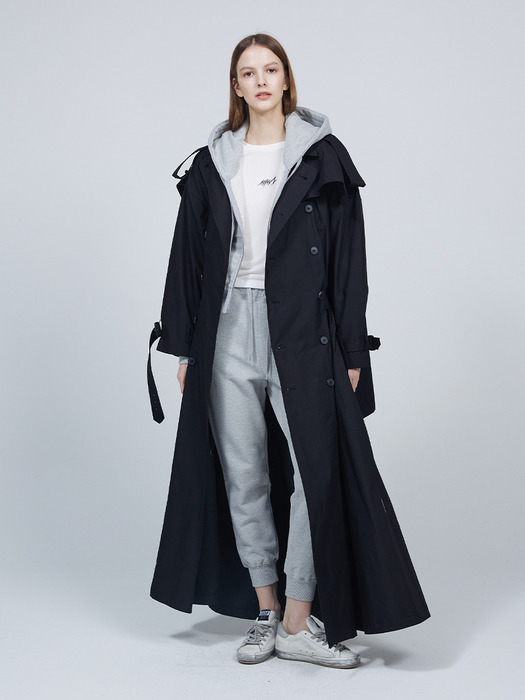 Signature double button trench coat