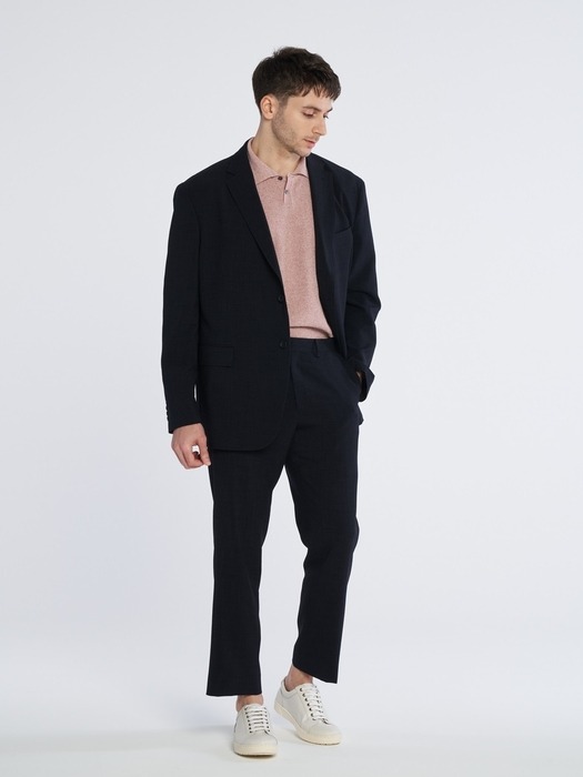 [M~5XL] Loose Fit Set-up Hidden Banding Slacks_dark navy