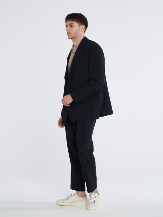 [M~5XL] Loose Fit Set-up Hidden Banding Slacks_dark navy