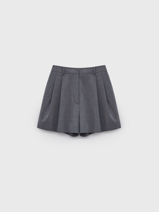 Two Tuck Shorts  - Grey