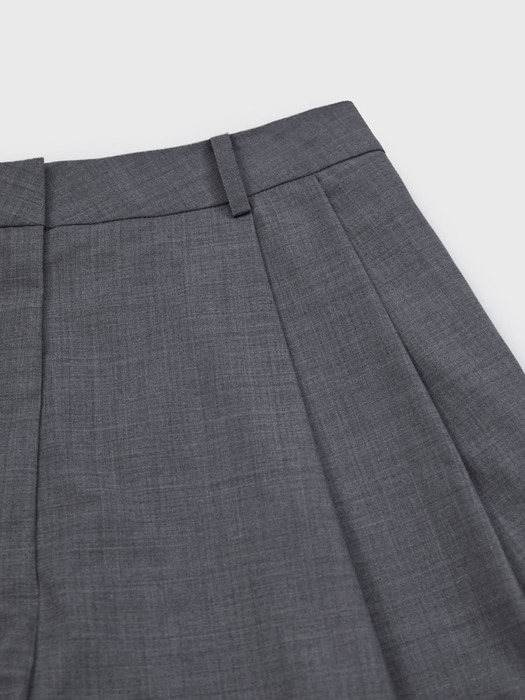 Two Tuck Shorts  - Grey