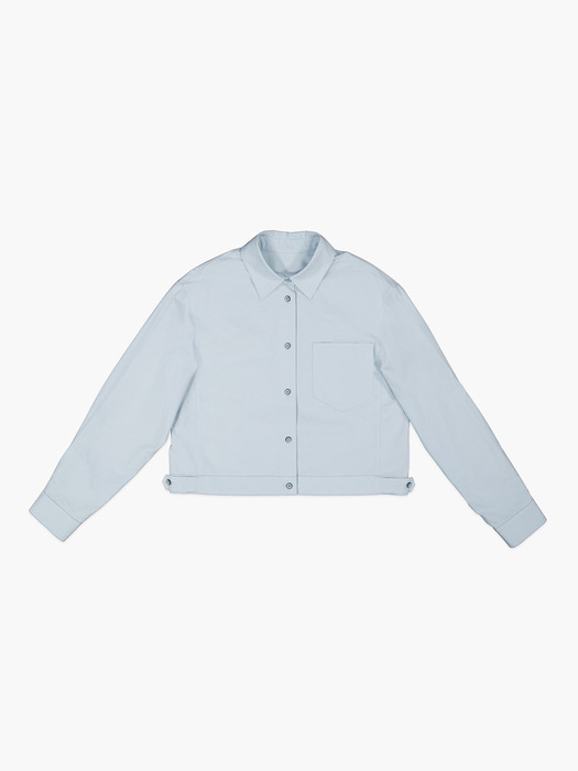 COTTON CROP SHIRT JACKET_LIGHT BLUE