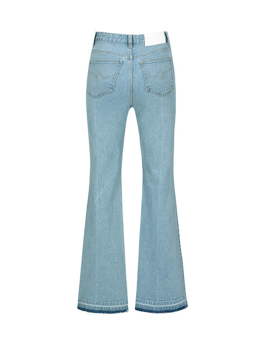 BUTTONED BOOTCUT JEANS_BLUE