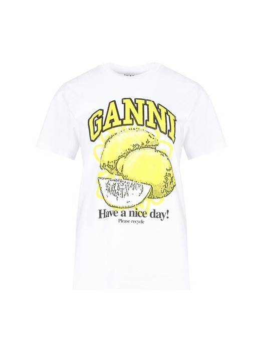 가니 여성 베이직 저지 레몬 릴렉스드 티셔츠 T3768 151