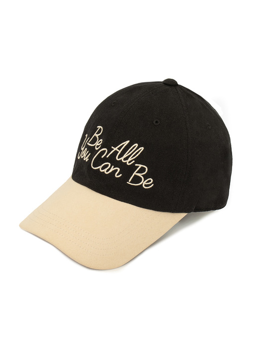 HW-BC164 : “Be All You Can Be” Suede Brim CapㅣBlack Ivory