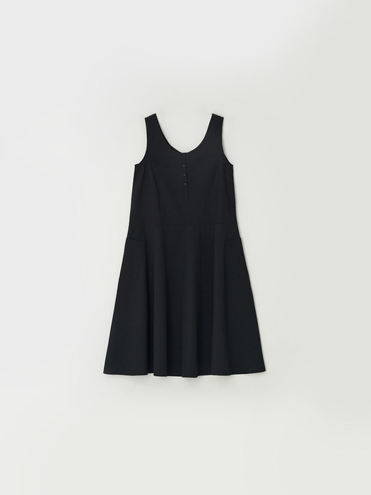 side pocket dress - black