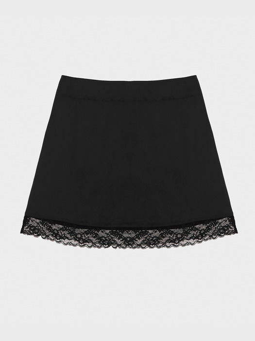 Lace A-line mini Skirt BLACK