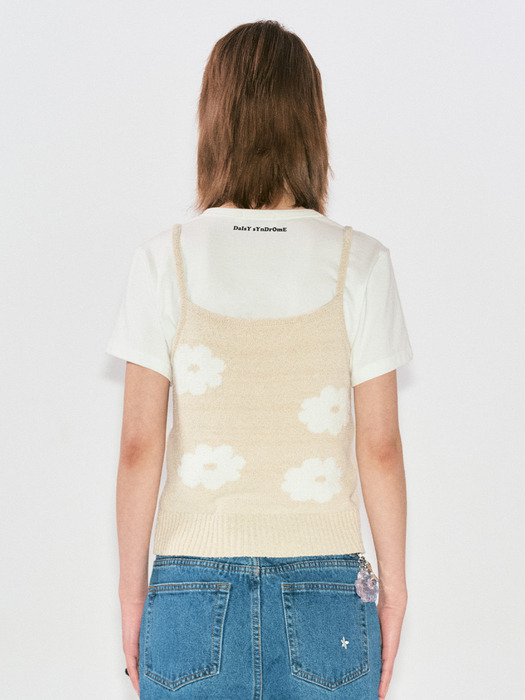 BLOOMING SLEEVELESS KNIT ivory